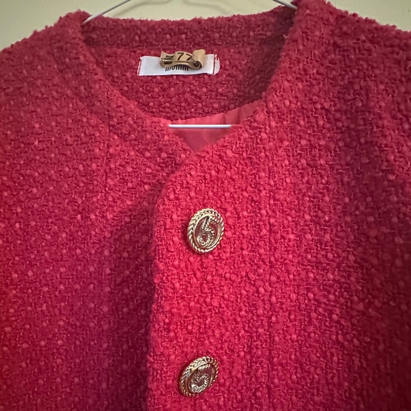 Barbie Pink Tweed Cropped Blazer - Picture 2 of 2